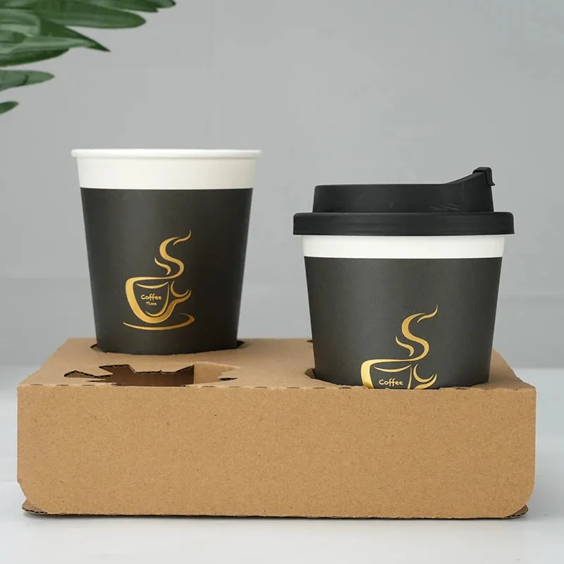 24 Piece Disposable Cups With Lids For Hot / Cold Drinks 8 / 12Oz