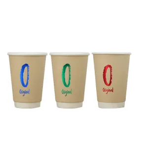 25 Piece Bamboo Double Wall Paper Cups For Hot / Cold Drinks Natural & Eco Friendly