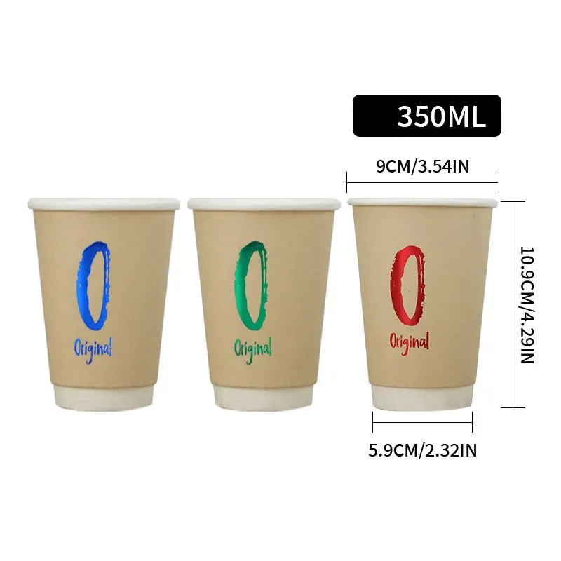 25 Piece Bamboo Double Wall Paper Cups For Hot / Cold Drinks Natural & Eco Friendly