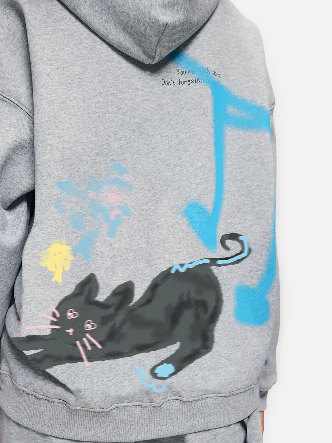 Aelfric Eden Womens Oversized Graphic Hoodies Cartoon Graffiti Print Hoodie Hooded Sweatshirt Unisex Long Sleeve Pullover