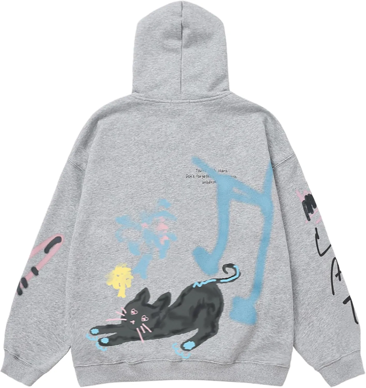 Aelfric Eden Womens Oversized Graphic Hoodies Cartoon Graffiti Print Hoodie Hooded Sweatshirt Unisex Long Sleeve Pullover