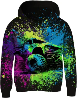 AIDEAONE Boys Girls Fleece Hoodies 3D Print Plush Pullover Hoodie Casual Hooded Sweatshirts with Pocket for Age 5-16 Kids