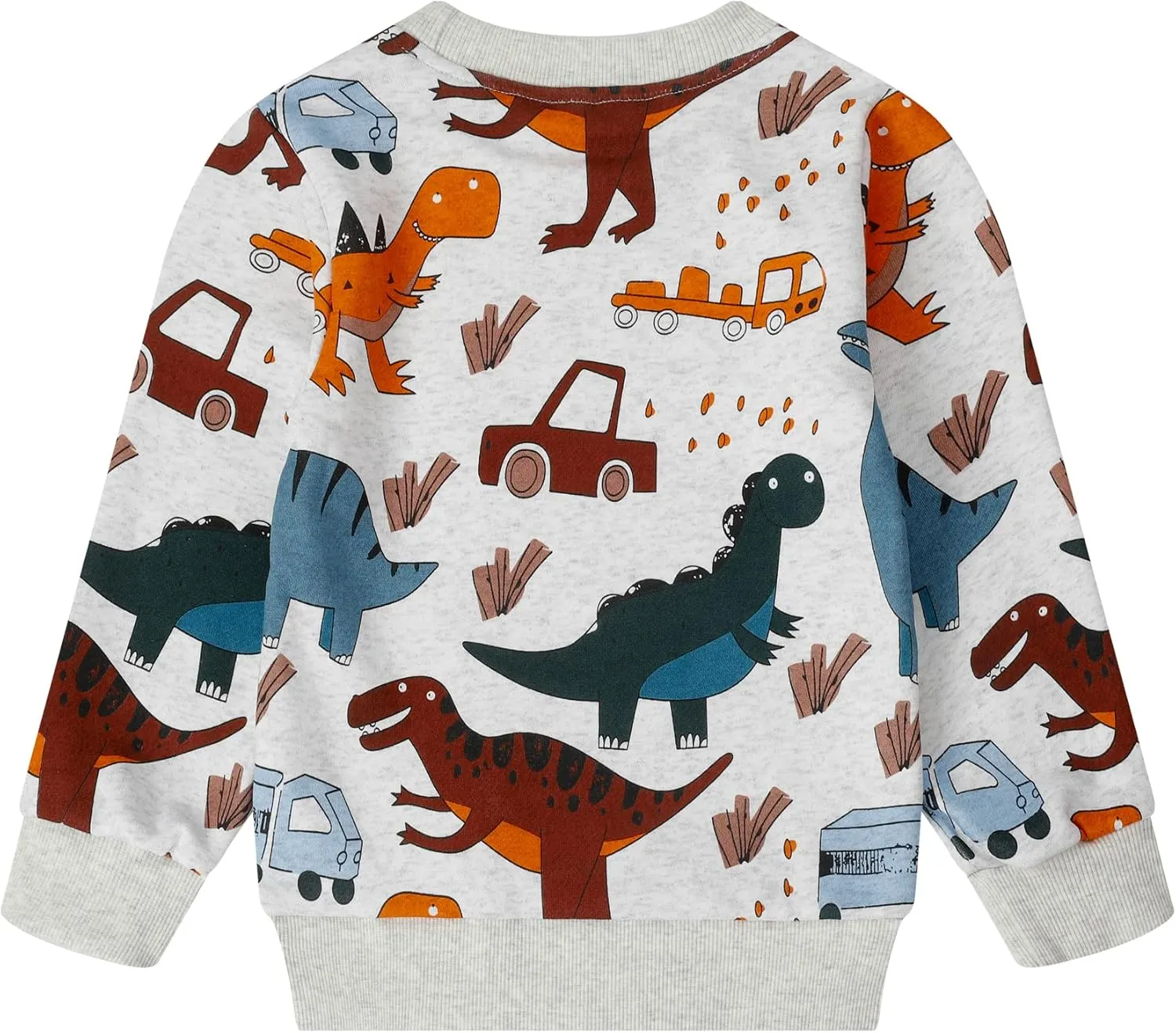 Akyzic Boy Dinosaur Sweatshirts Toddler Long Sleeve Cotton Space Pullover Cartoon T-Shirts Sport Top Tee For Kids 2-7T