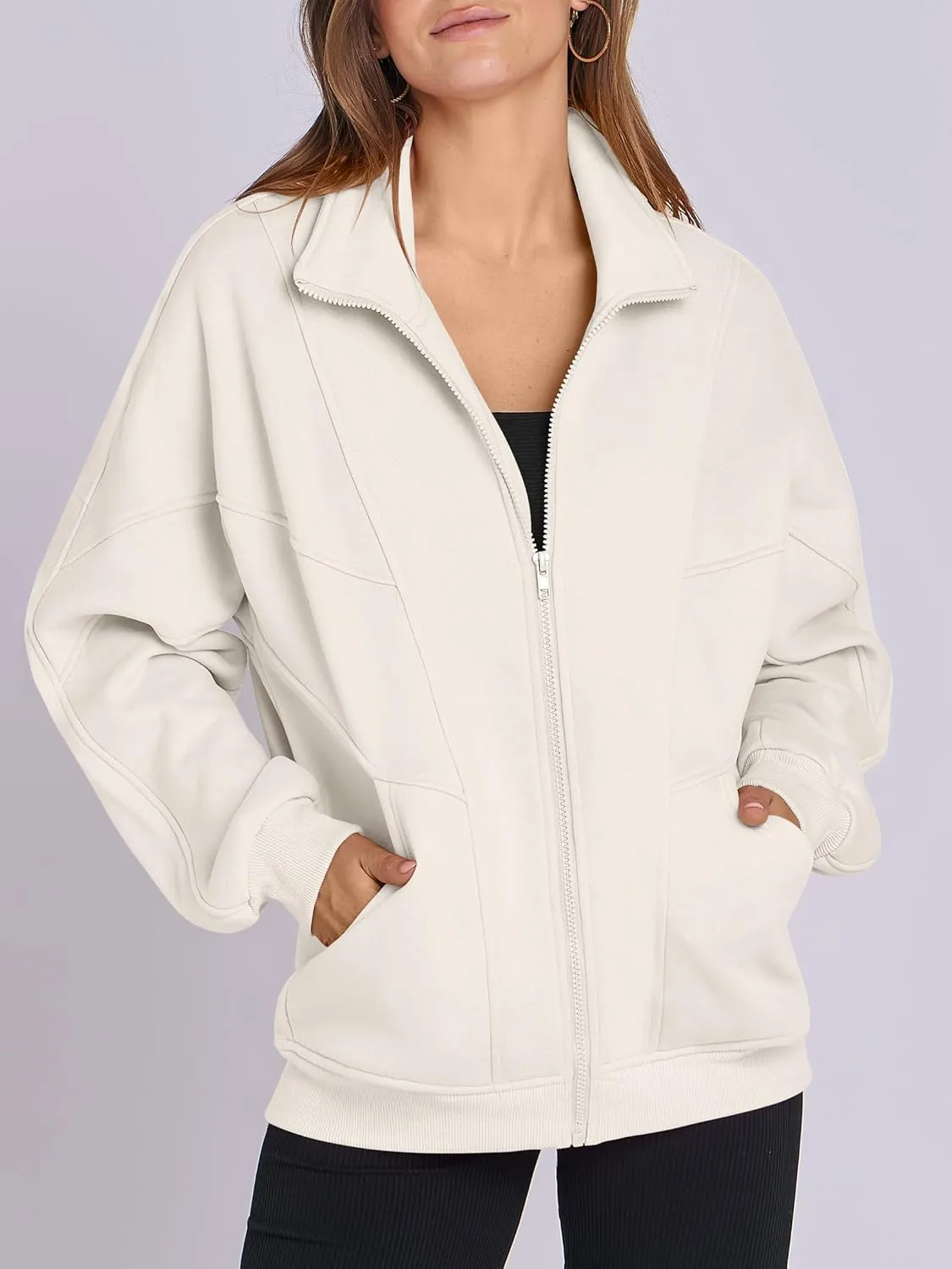 ANRABESS Women's Oversized Full Zip Up Sweatshirts Jacket 2025 Fall Fleece Long Sleeve Hoodies Outfit
