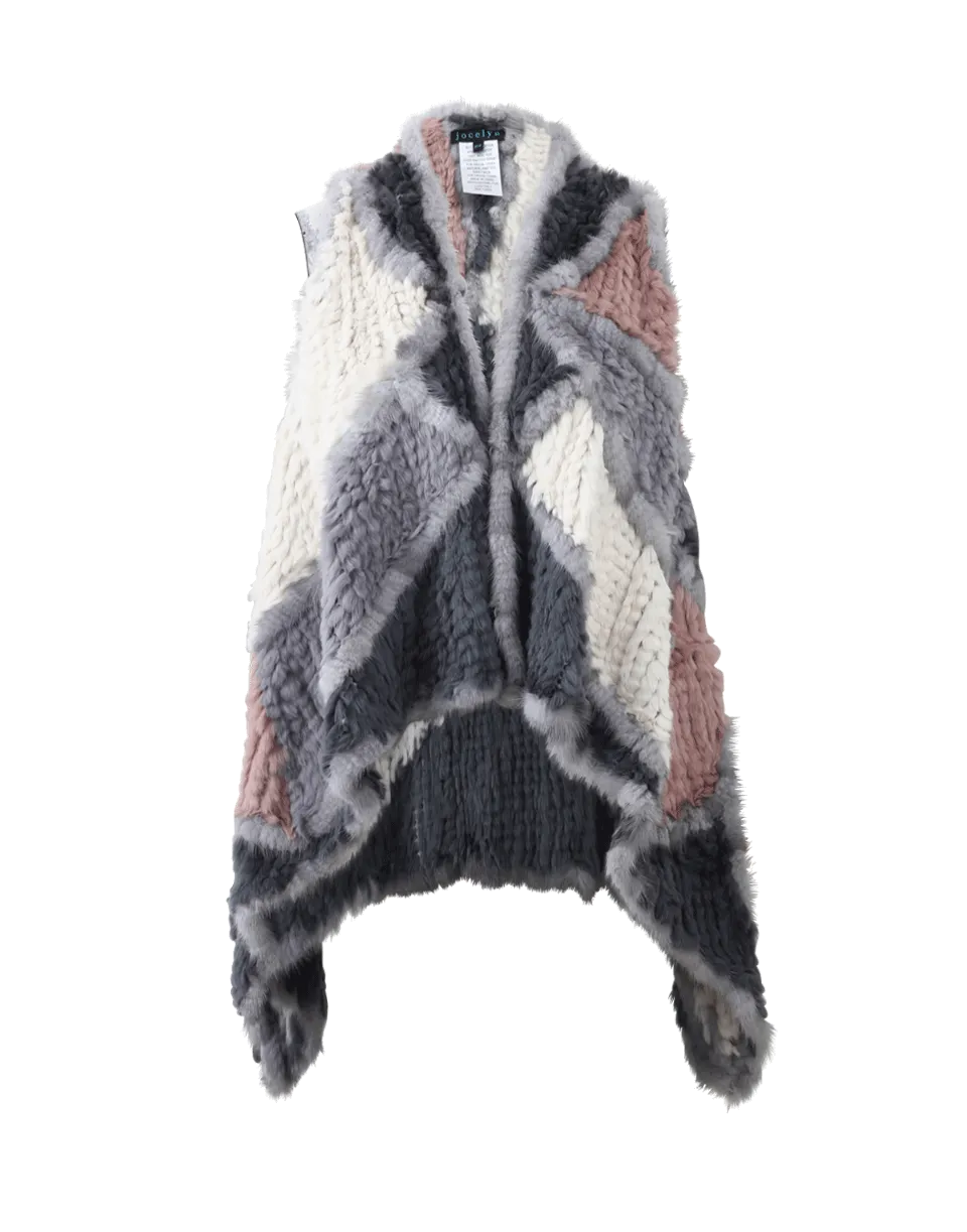 Asymmetrical Pattern Fur Vest