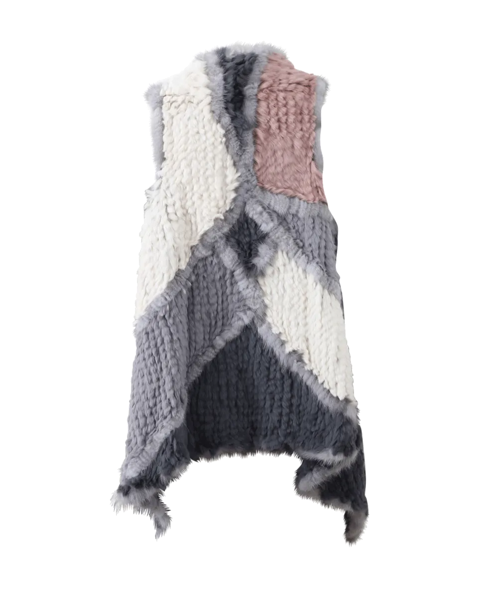 Asymmetrical Pattern Fur Vest