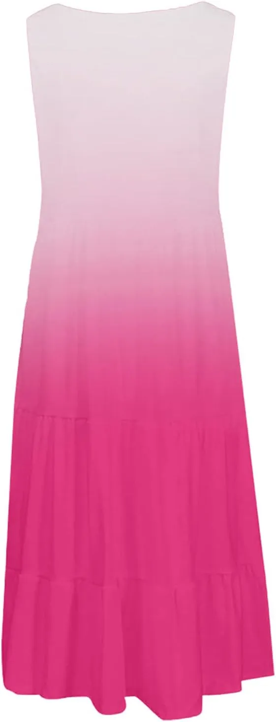 BOXIACEY Cute Sundresses for Women Summer 2024 Flowy Pleated Tank Dress Boho Cover Up Beach Dresses Trendy Mini Sun Dress
