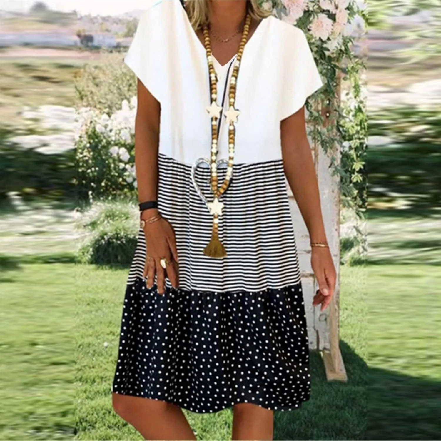 Cotton Dresses for Women 2025 Cap Sleeve Comfy Linen Dress Summer V Neck Beach Vacation Travel Dresses Clothes