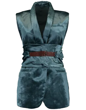 Crush Velvet Shawl Lapel Vest