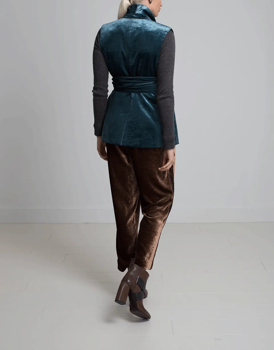 Crush Velvet Shawl Lapel Vest