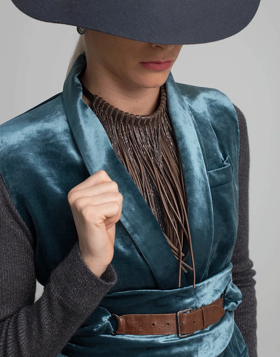 Crush Velvet Shawl Lapel Vest