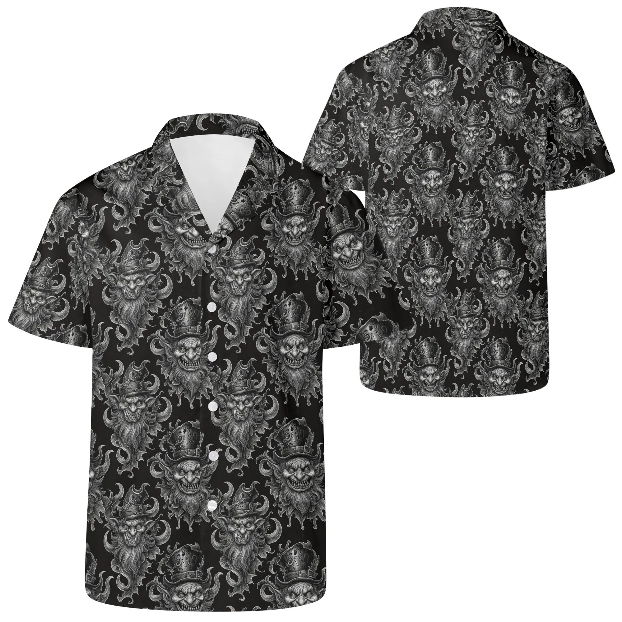 Demon Leprechaun Mens Casual Hawaiian Shirt