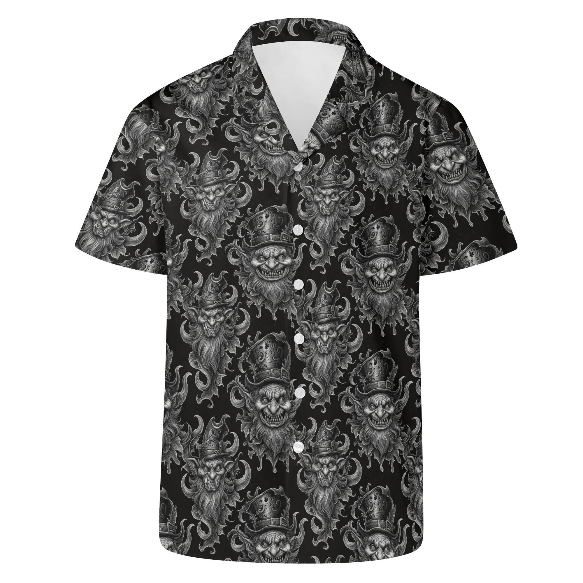 Demon Leprechaun Mens Casual Hawaiian Shirt