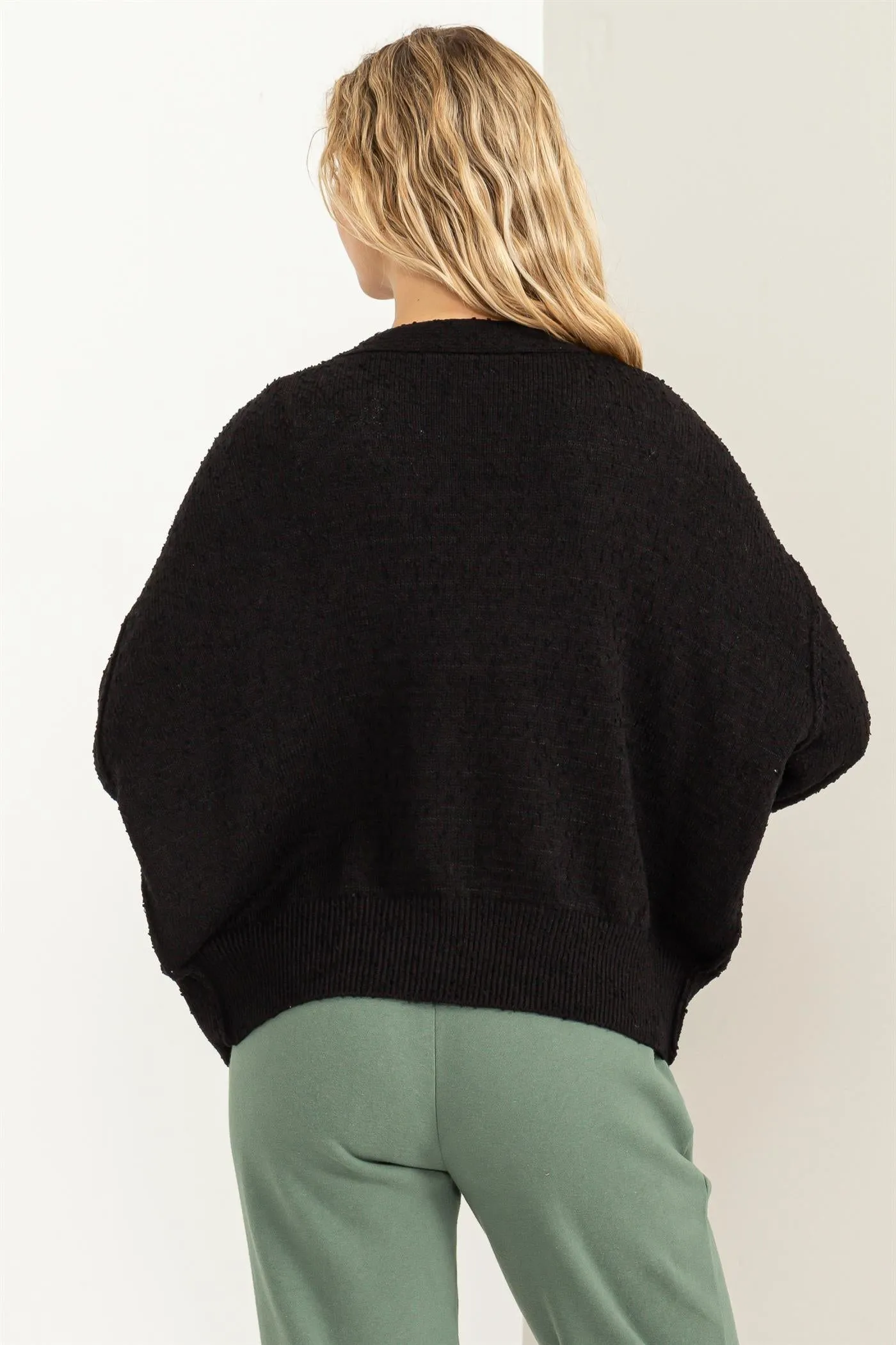 DZ23G313--Button Closure Cardigan Sweater