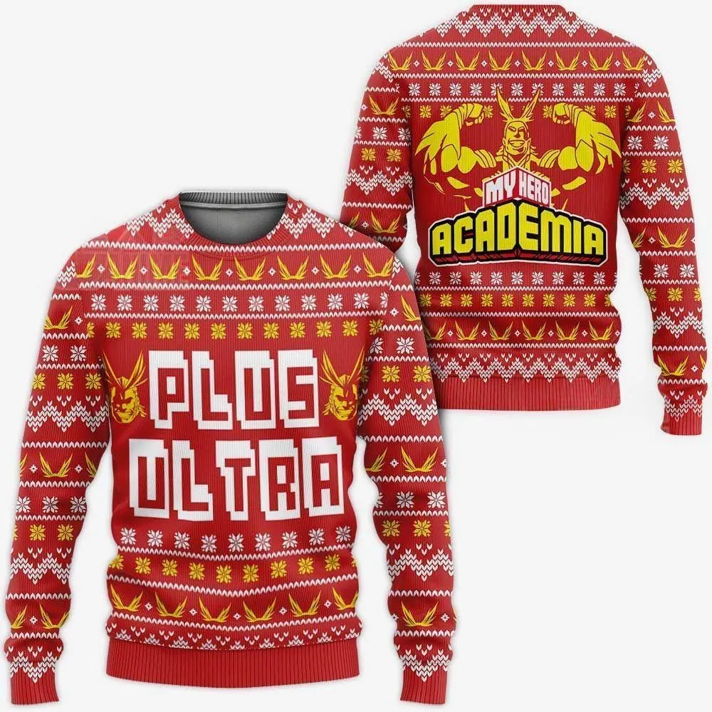 Giftngon - All Might Plus Ultra Ugly Christmas Sweater My Hero Academia Anime Xmas Gift