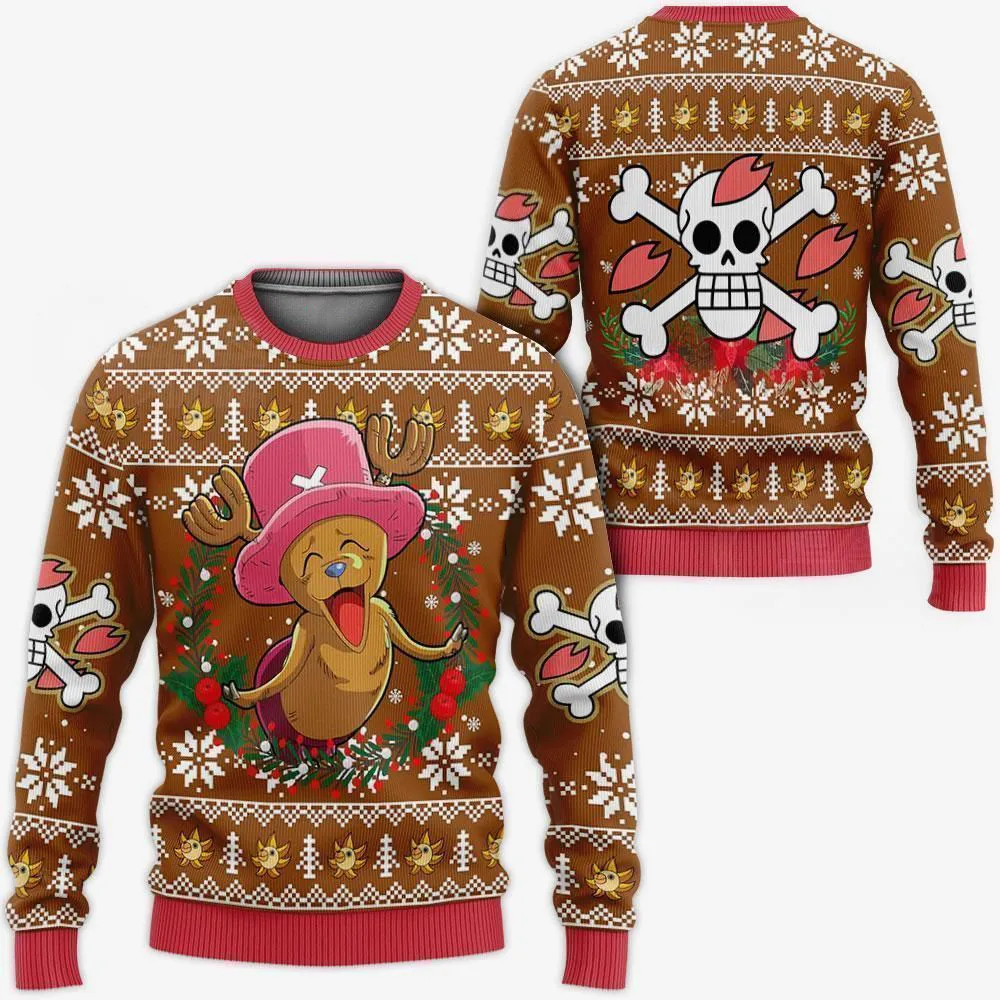 Giftngon - Happy Chopper Ugly Christmas Sweater One Piece Anime Xmas