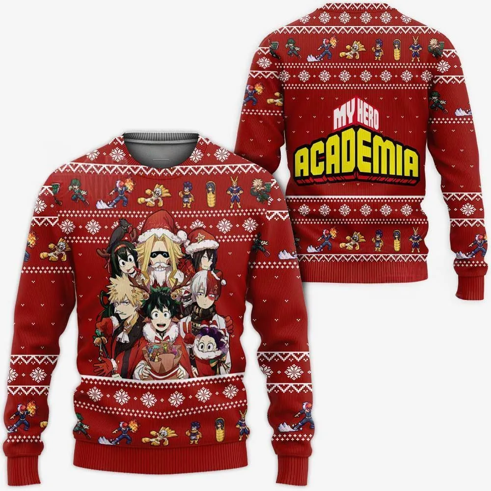 Giftngon - My Hero Academia Ugly Christmas Sweater Anime Custom Xmas Gift VA09