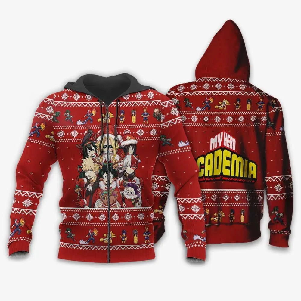 Giftngon - My Hero Academia Ugly Christmas Sweater Anime Custom Xmas Gift VA09