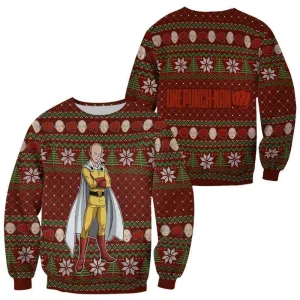 Giftngon - Saitama Ugly Christmas Sweater One Punch Man Anime Xmas Gift For Kids
