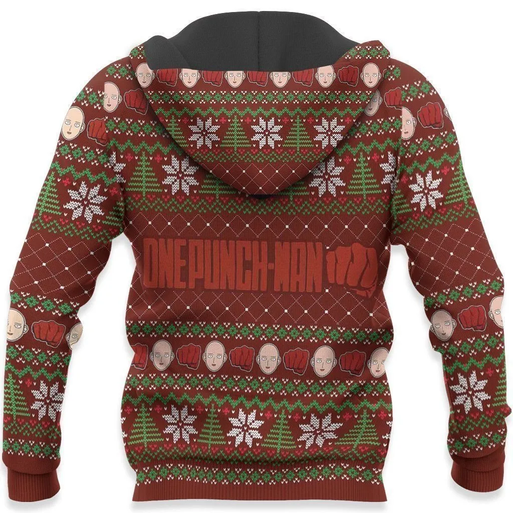 Giftngon - Saitama Ugly Christmas Sweater One Punch Man Anime Xmas Gift For Kids