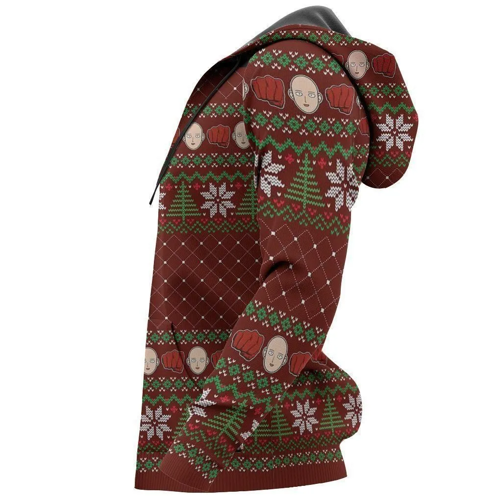 Giftngon - Saitama Ugly Christmas Sweater One Punch Man Anime Xmas Gift For Kids