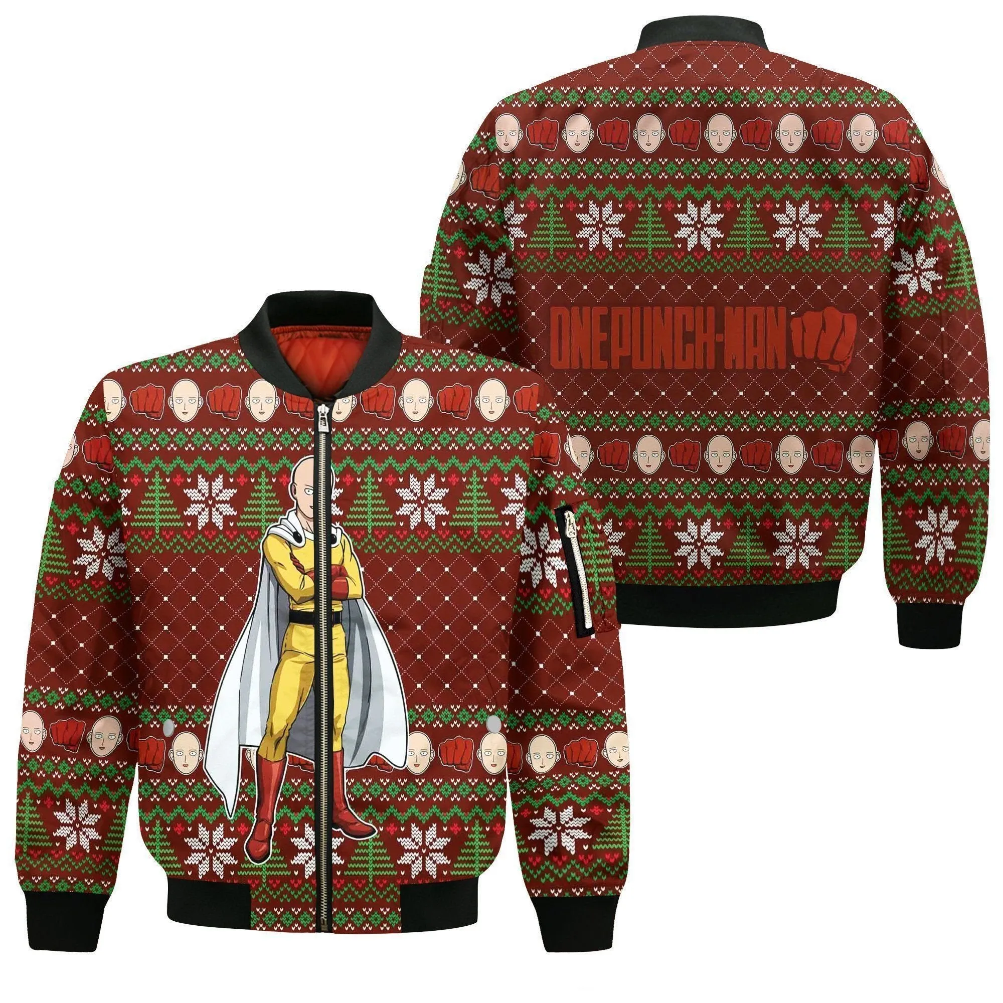 Giftngon - Saitama Ugly Christmas Sweater One Punch Man Anime Xmas Gift For Kids