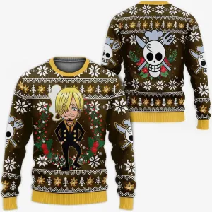 Giftngon - Sanji Ugly Christmas Sweater One Piece Anime Xmas For Kids