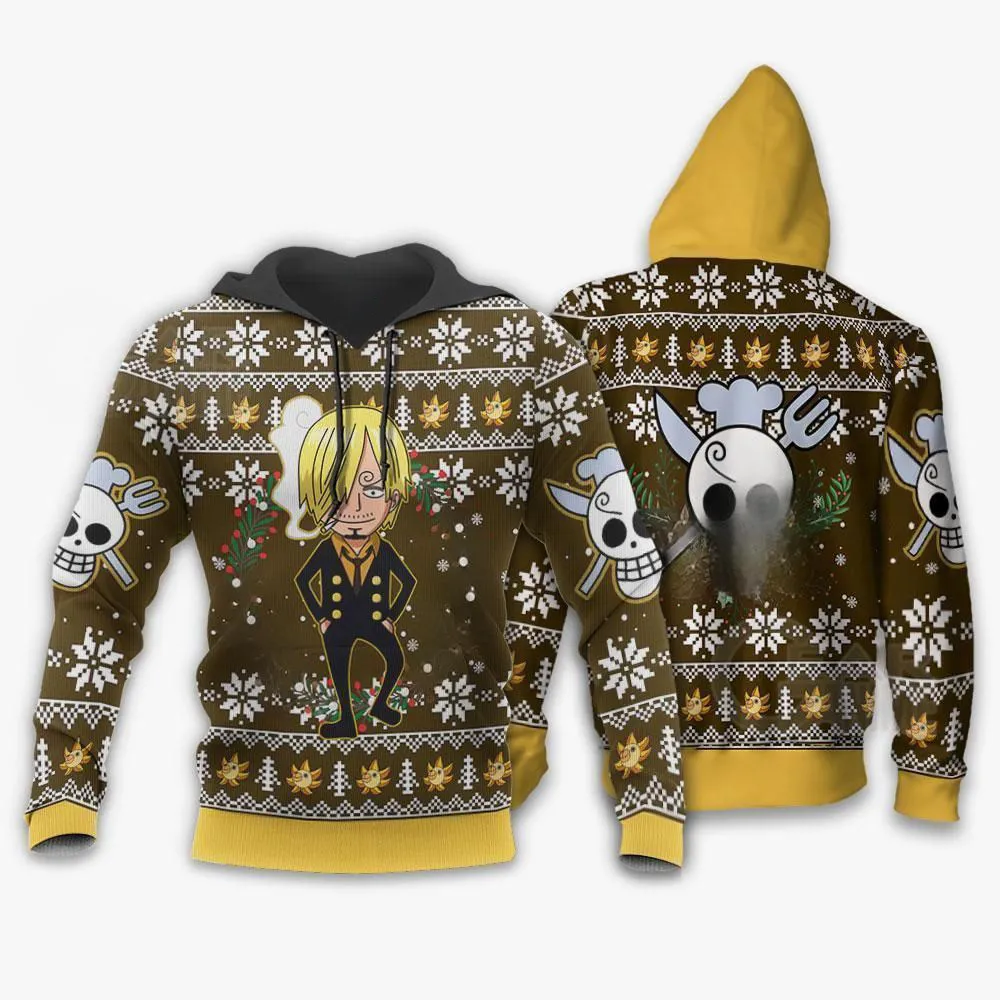 Giftngon - Sanji Ugly Christmas Sweater One Piece Anime Xmas For Kids