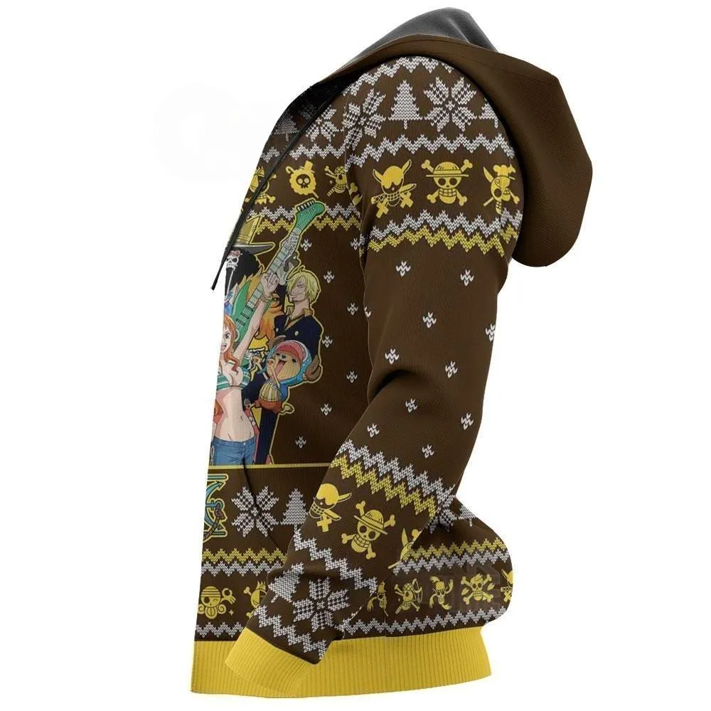 Giftngon - Straw Hat Pirates Ugly Christmas Sweater One Piece Anime Xmas