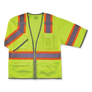 Glowear 8346z Class 3 Two-tone Hi-vis Surveyor Zipper Vest, 2x-large/3x-large, Lime, Ships In 1-3 Business Days