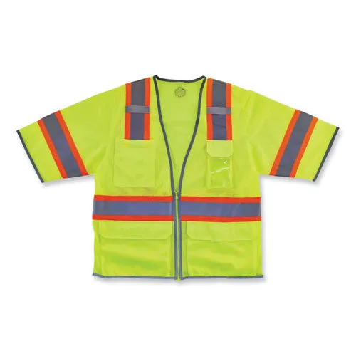 Glowear 8346z Class 3 Two-tone Hi-vis Surveyor Zipper Vest, 2x-large/3x-large, Lime, Ships In 1-3 Business Days