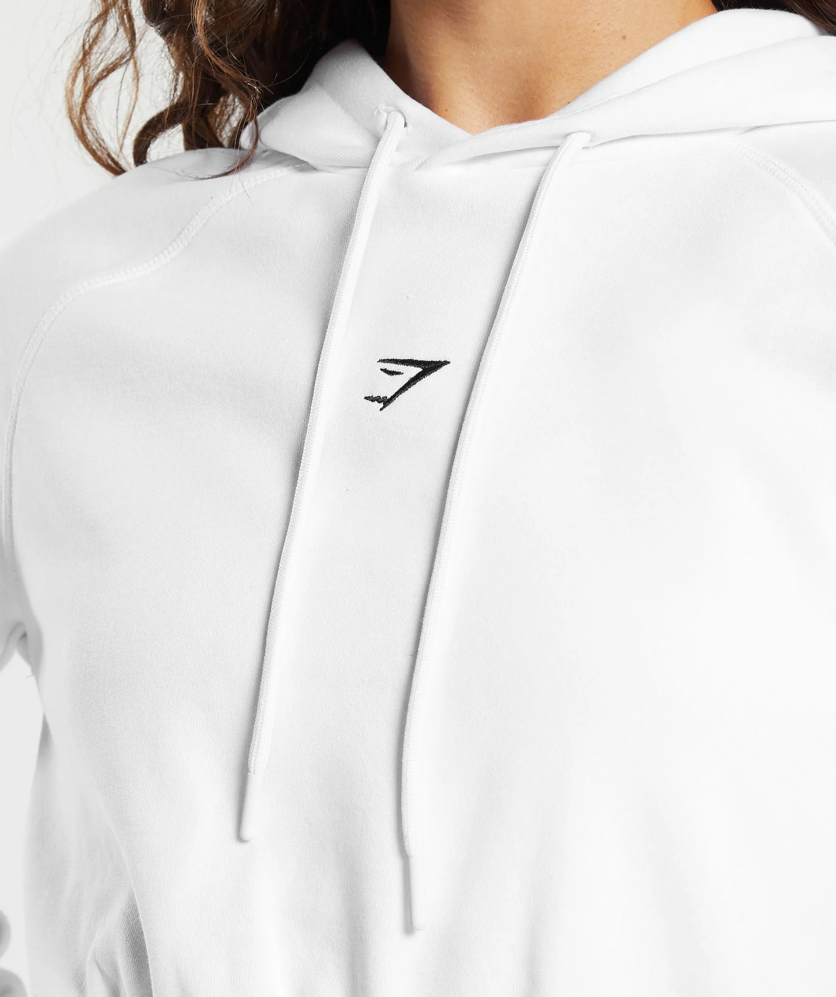 Gymshark Training Fleece Cropped Hoodie - White