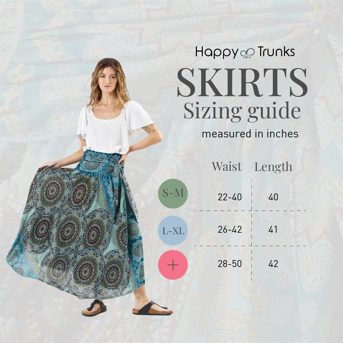 Happy Trunks Long Skirts for Women Boho Clothes for Women Maxi Skirt Hippie Gypsy Bohemian Floral Printed