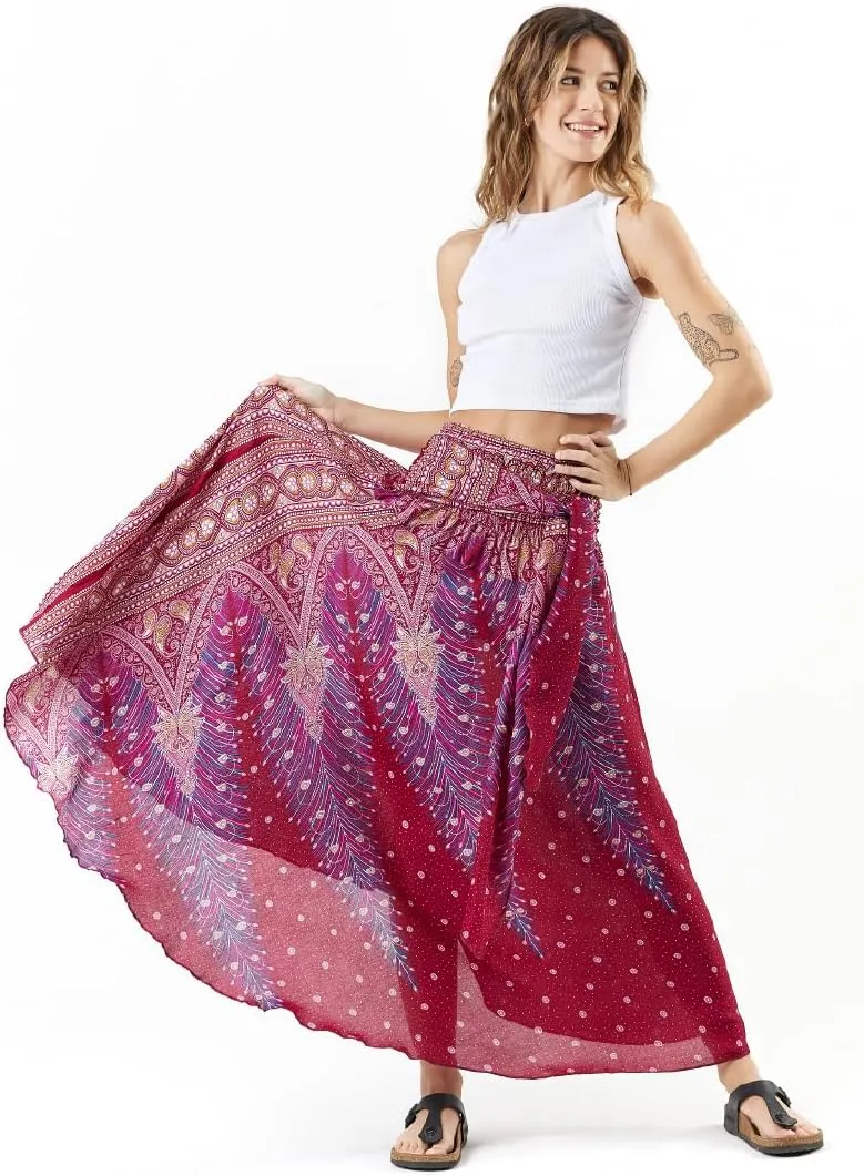 Happy Trunks Long Skirts for Women Boho Clothes for Women Maxi Skirt Hippie Gypsy Bohemian Floral Printed