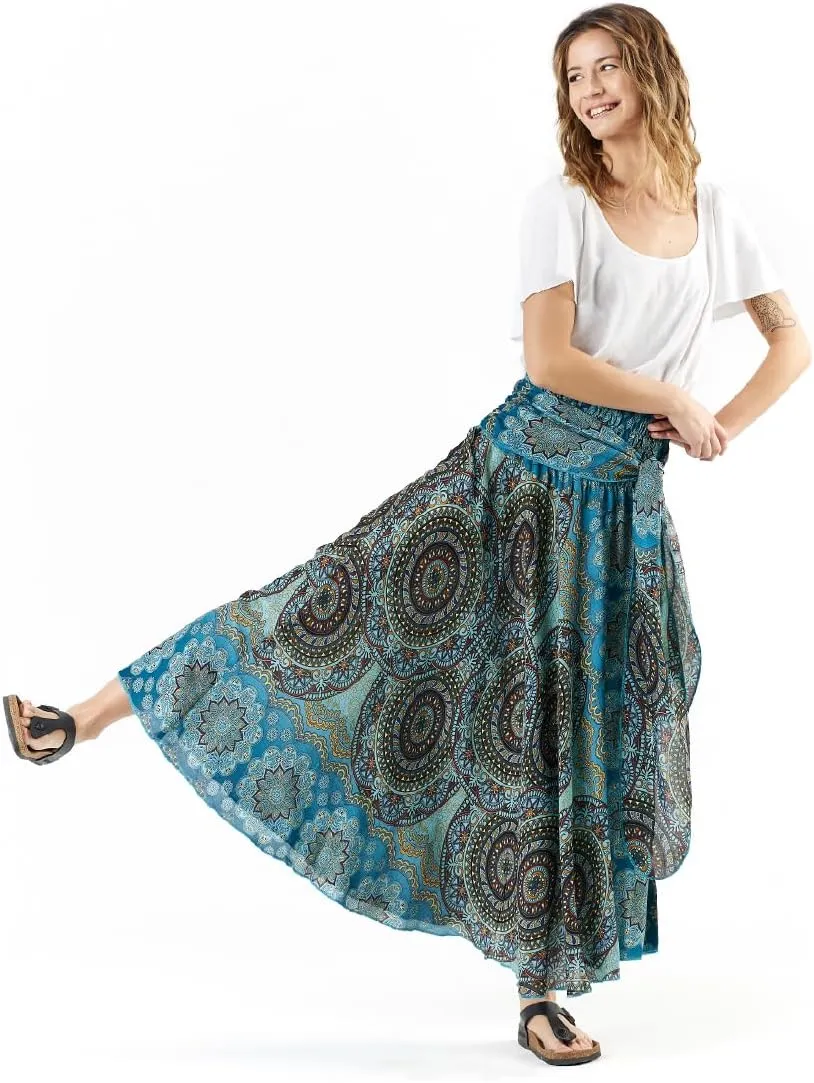 Happy Trunks Long Skirts for Women Boho Clothes for Women Maxi Skirt Hippie Gypsy Bohemian Floral Printed