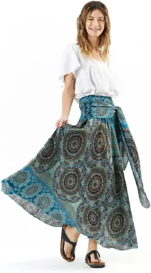 Happy Trunks Long Skirts for Women Boho Clothes for Women Maxi Skirt Hippie Gypsy Bohemian Floral Printed