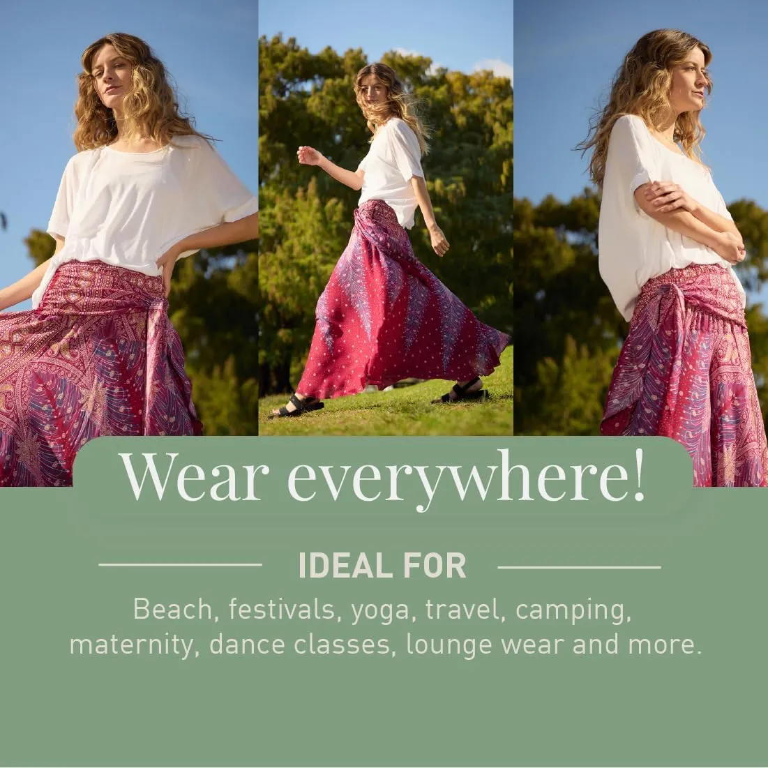 Happy Trunks Long Skirts for Women Boho Clothes for Women Maxi Skirt Hippie Gypsy Bohemian Floral Printed
