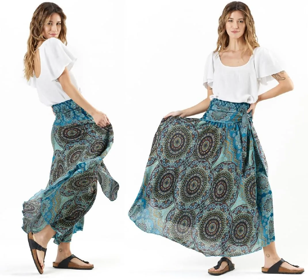 Happy Trunks Long Skirts for Women Boho Clothes for Women Maxi Skirt Hippie Gypsy Bohemian Floral Printed