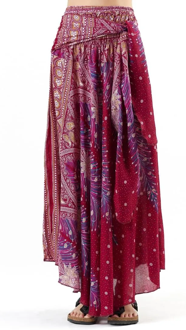 Happy Trunks Long Skirts for Women Boho Clothes for Women Maxi Skirt Hippie Gypsy Bohemian Floral Printed