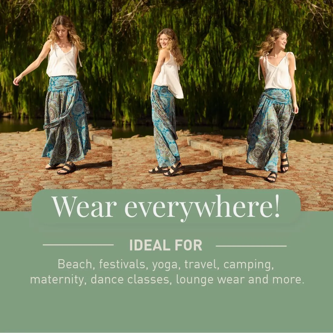 Happy Trunks Long Skirts for Women Boho Clothes for Women Maxi Skirt Hippie Gypsy Bohemian Floral Printed