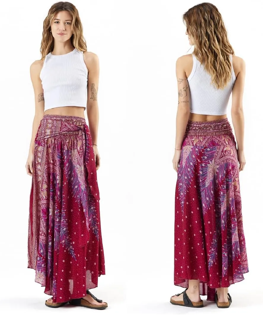 Happy Trunks Long Skirts for Women Boho Clothes for Women Maxi Skirt Hippie Gypsy Bohemian Floral Printed