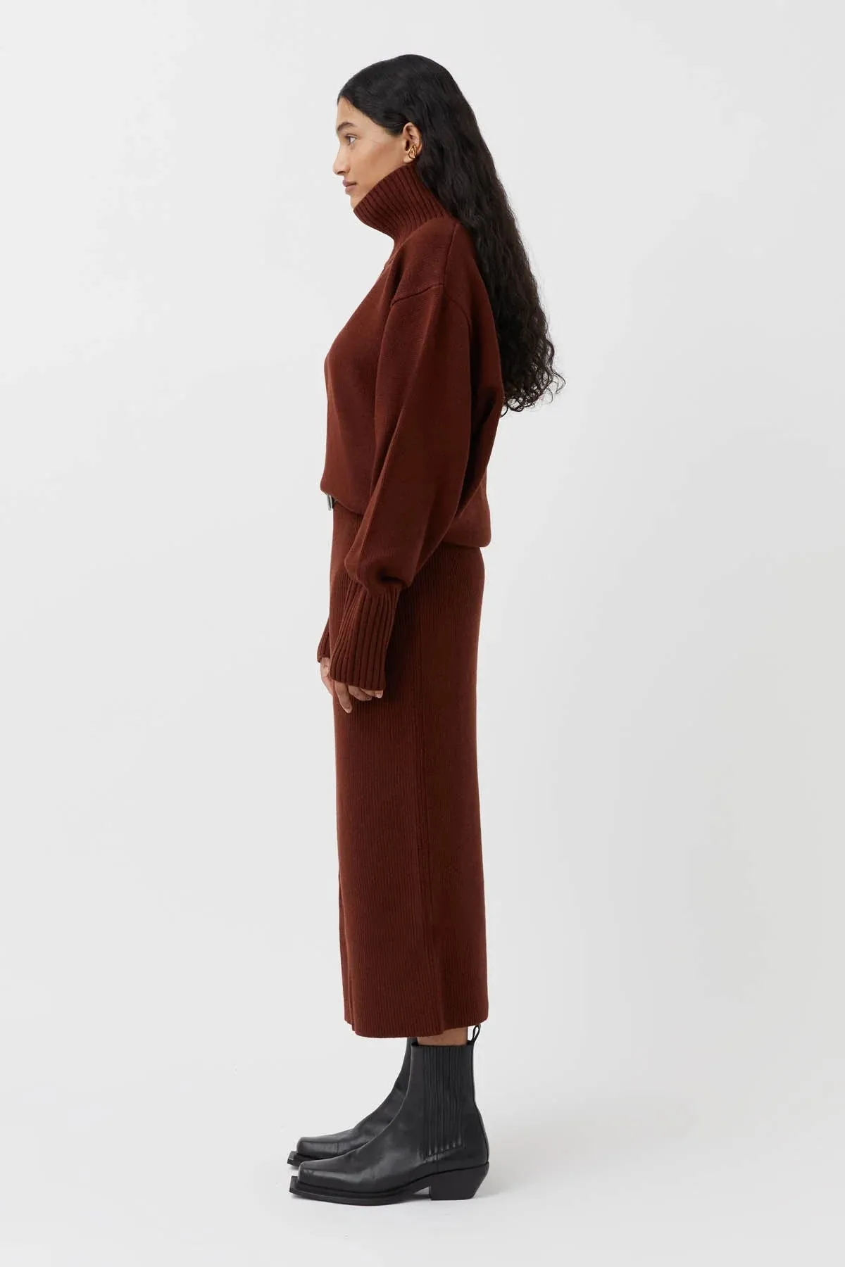 Kalina Knit Turtleneck Mahogany