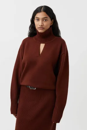 Kalina Knit Turtleneck Mahogany