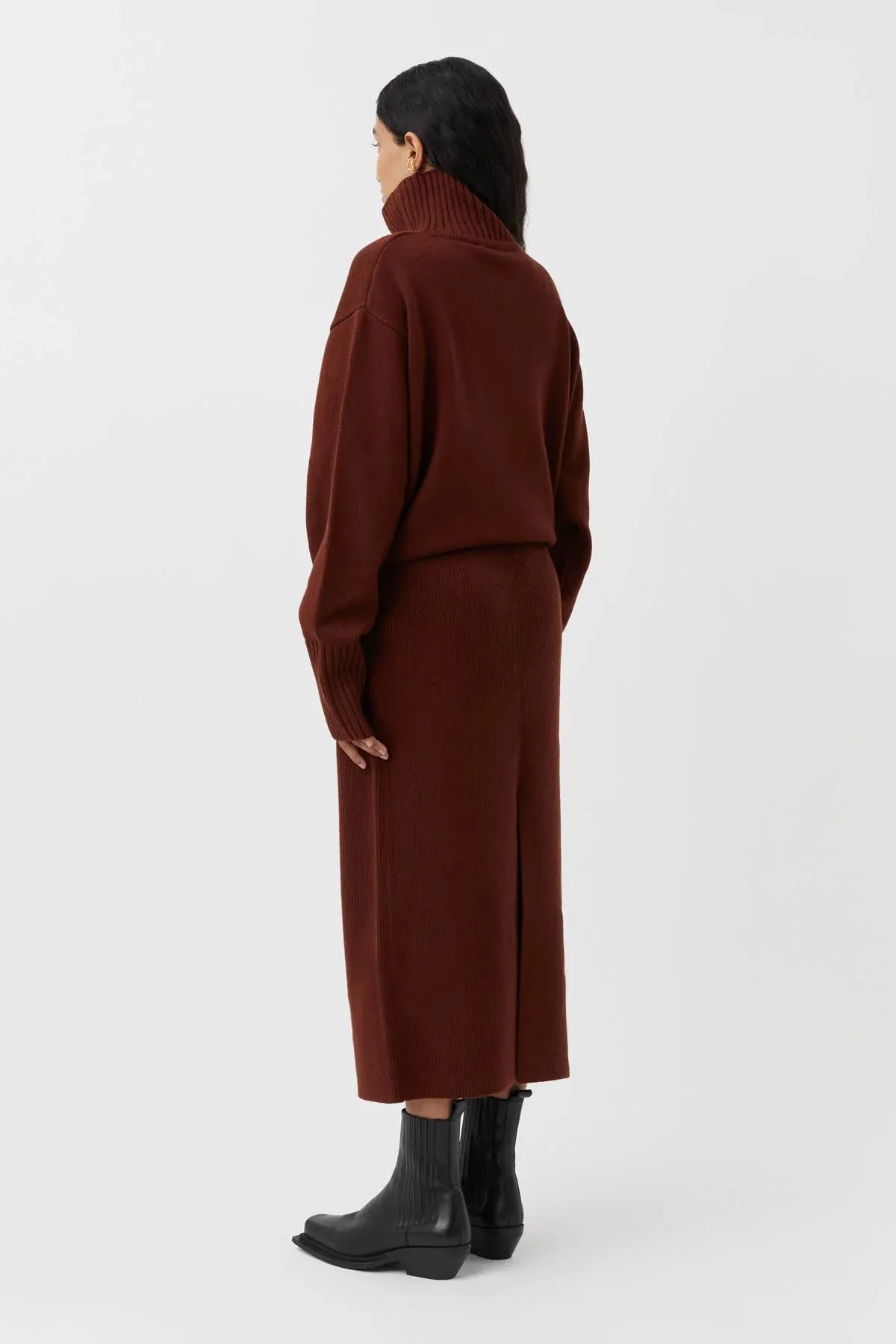 Kalina Knit Turtleneck Mahogany