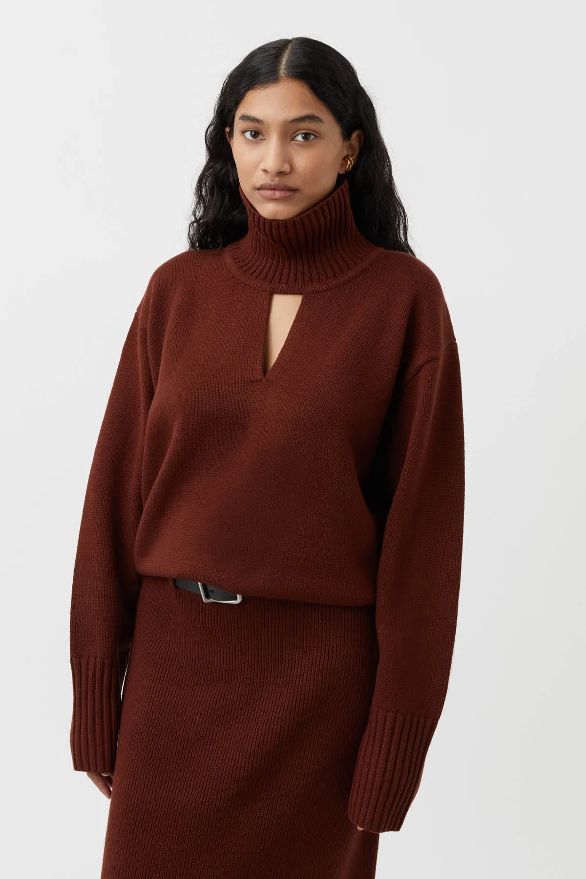 Kalina Knit Turtleneck Mahogany
