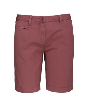 Ladies washed effect Bermuda shorts | Washed Marsala