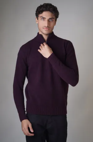 Lambs Wool Full Sleeves Half Zip Designer