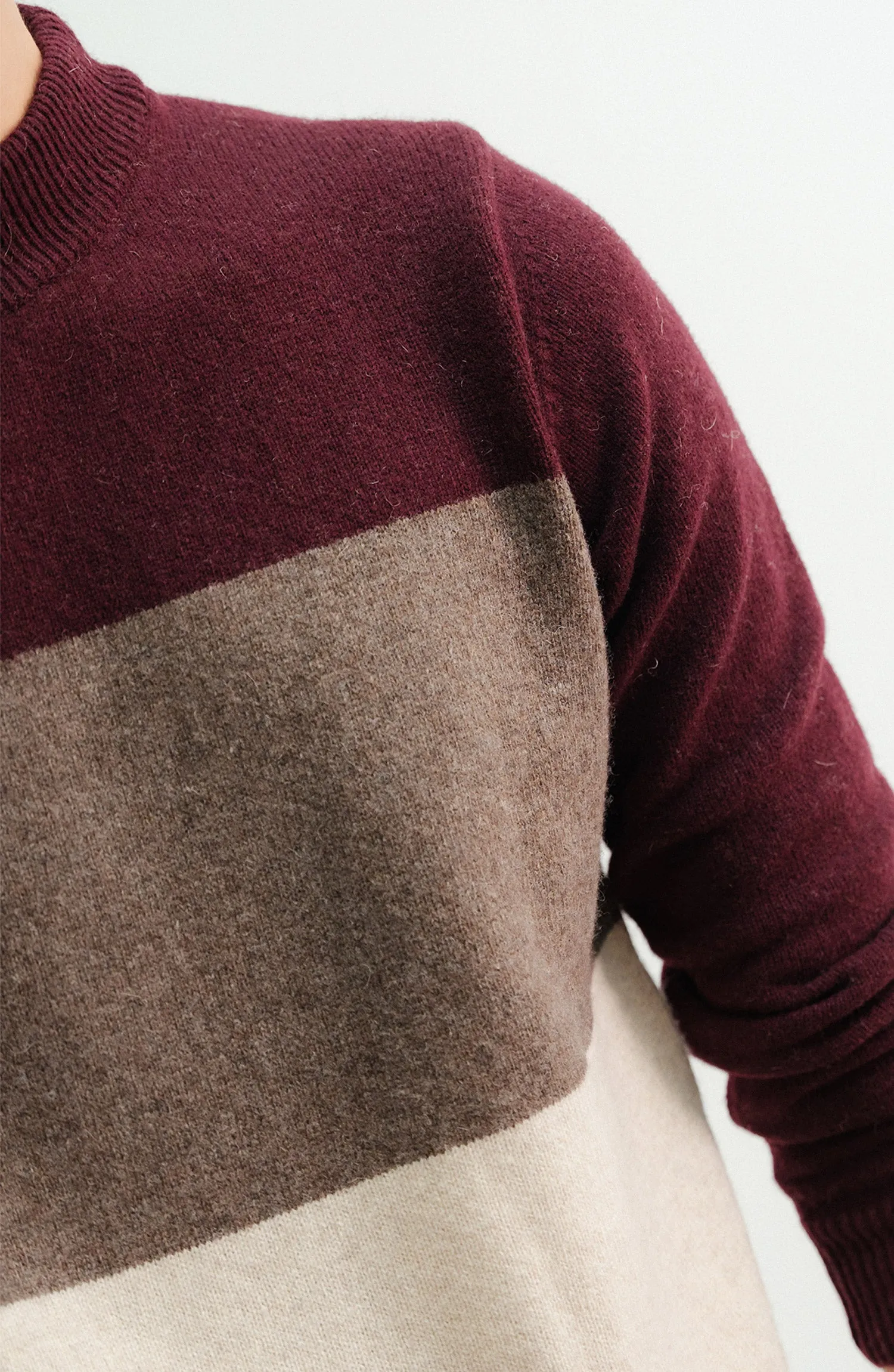 Lambs Wool Full Sleeves Mock Neck Designer