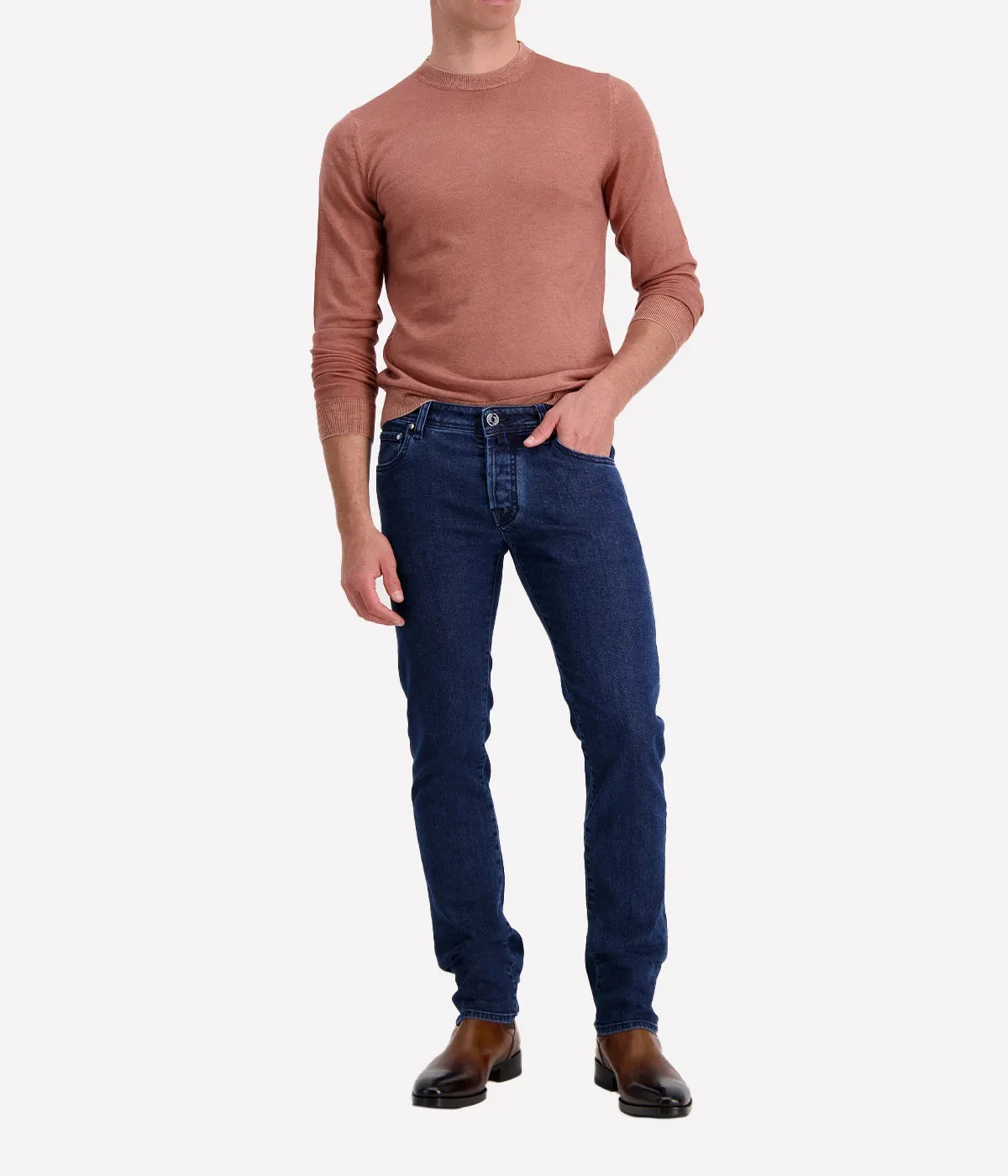 Maglia Garment Dyed Wool Sweater in Rust
