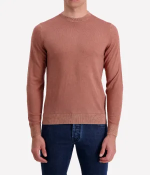 Maglia Garment Dyed Wool Sweater in Rust
